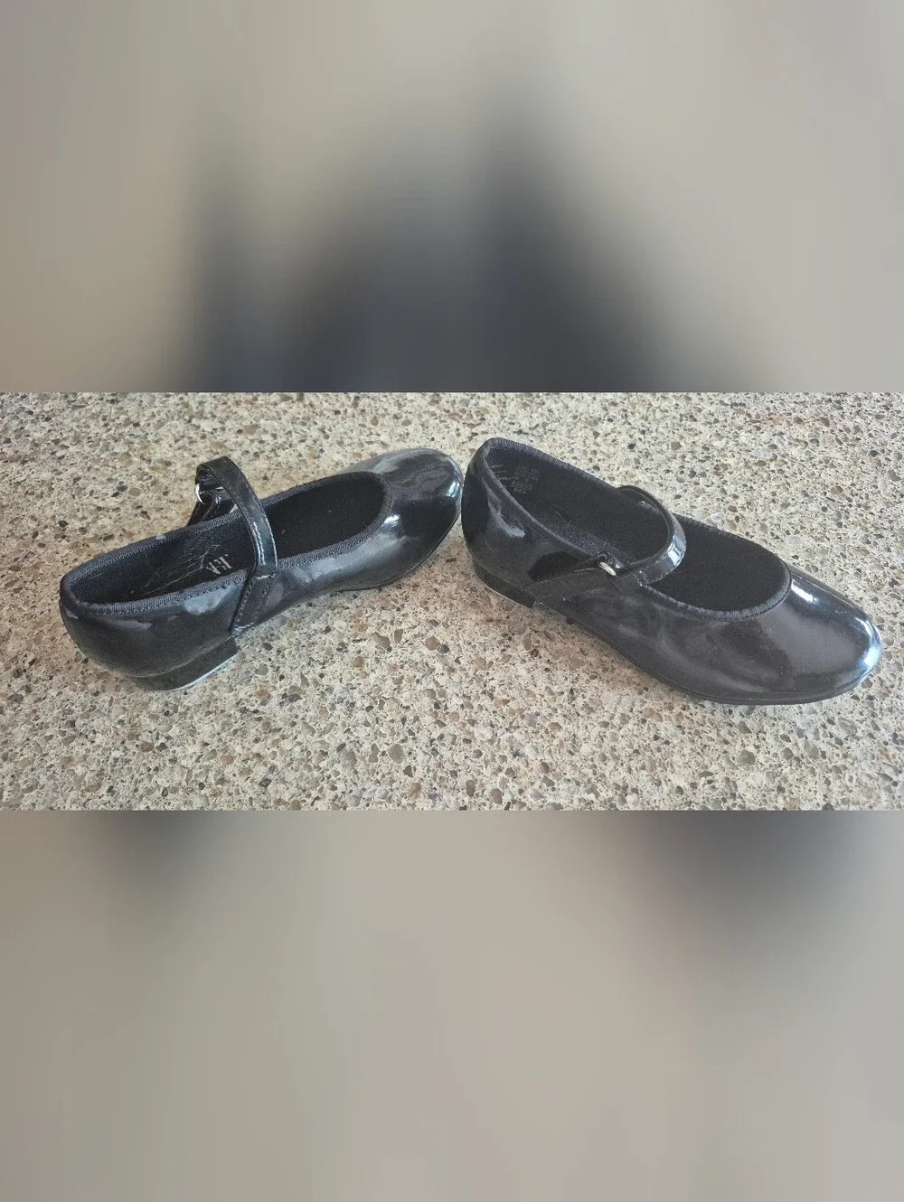 ​ABT American Ballet Theatre Girls Black Patent Tap Dance Shoes Size 8.5 M